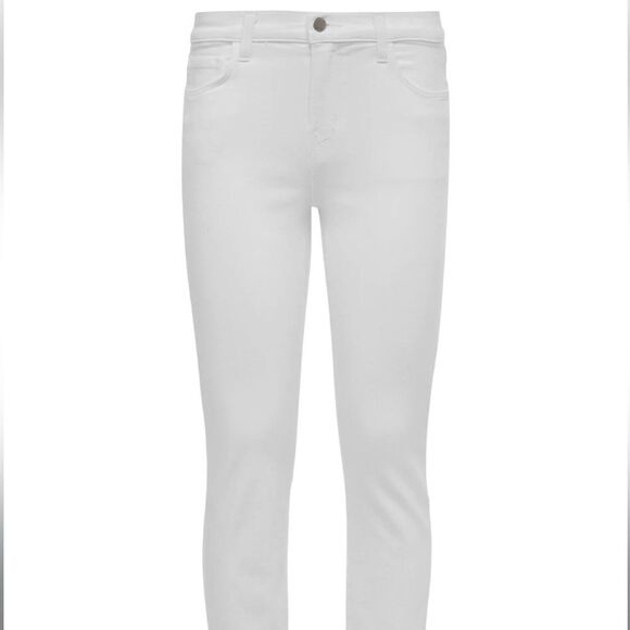 NWT L'AGENCE Sada High Rise Cropped Straight Jeans in Blanc Women's Size 24 - Picture 5 of 7